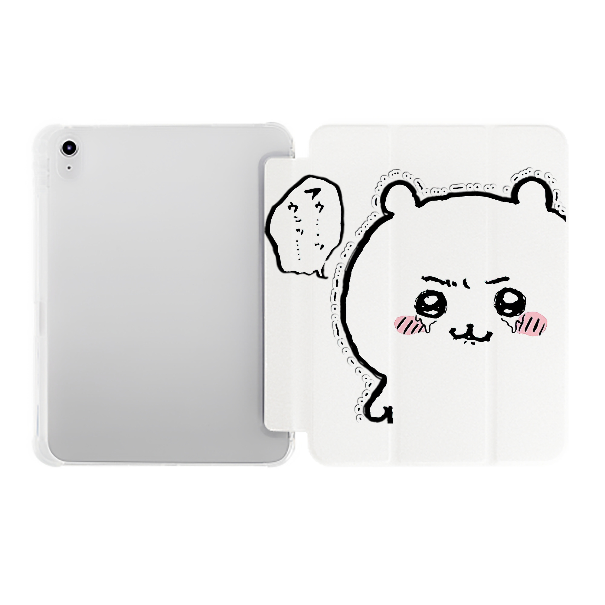 （画像用） ちいかわ ちいかわ Chii-kawa chiikawa IPad ケース ペン収納付き 三つ折りスタンド PUレザー×シリコン 対応機種9.5/10.5/10.9インチ